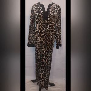 Charter club retro leopard print night gown/robe